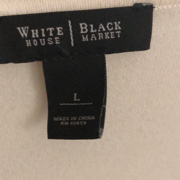 Cream with Black  women’s button up sweater - Picture 3 of 4